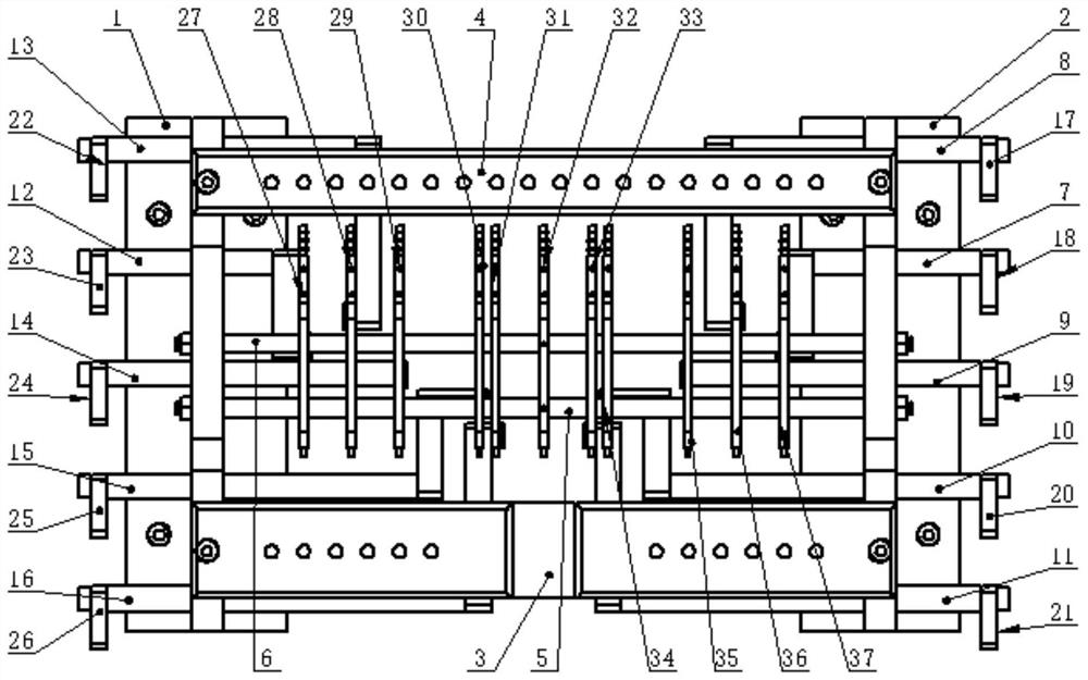 Adjusting mechanism for adjustable multiple receivers of isotope magnetic mass spectrometer