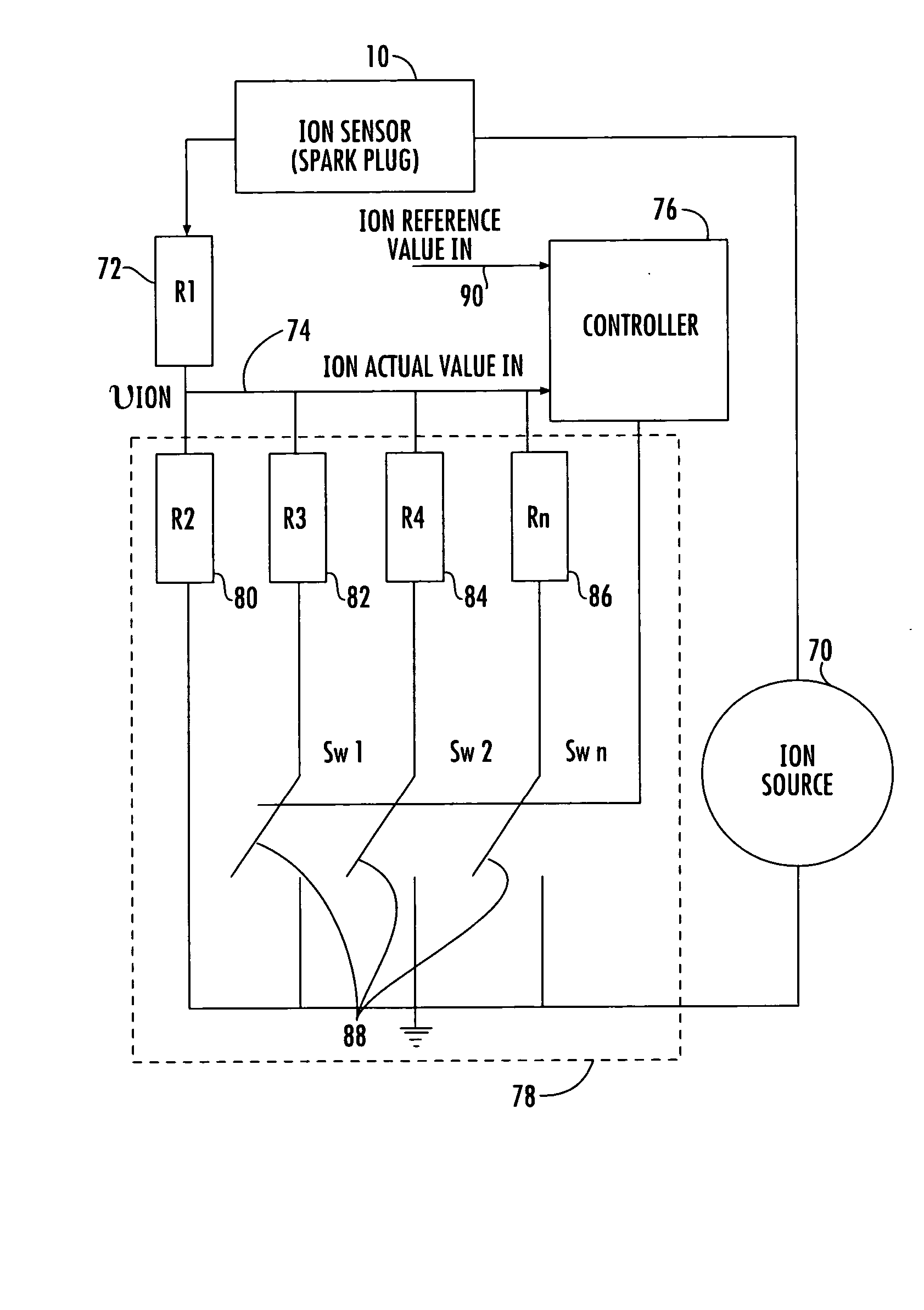 Ion sensing arrangement for small gasoline engine