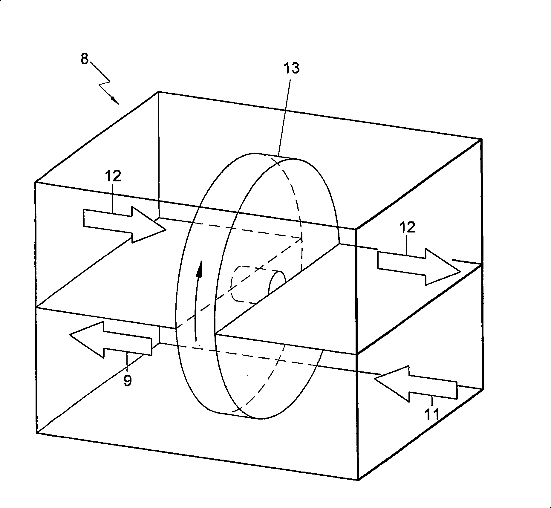 Apparatus and method for cooling a space in a data center by means of recirculation air