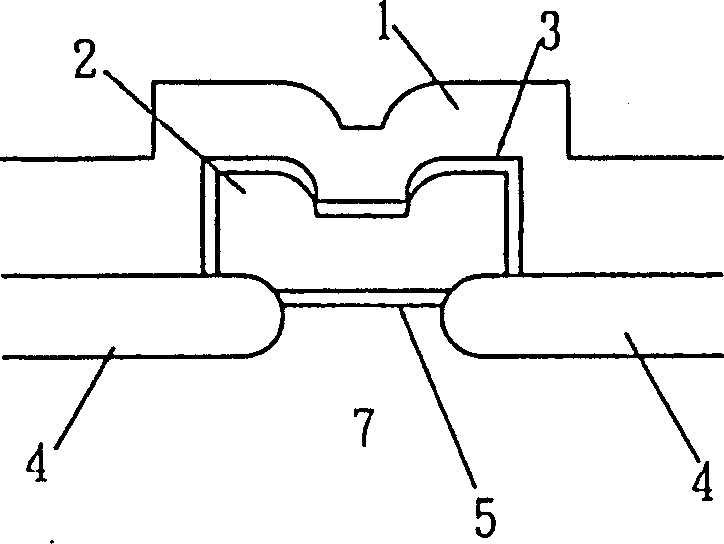 Process for making plane floating grid and nonvolatile memory element containing same