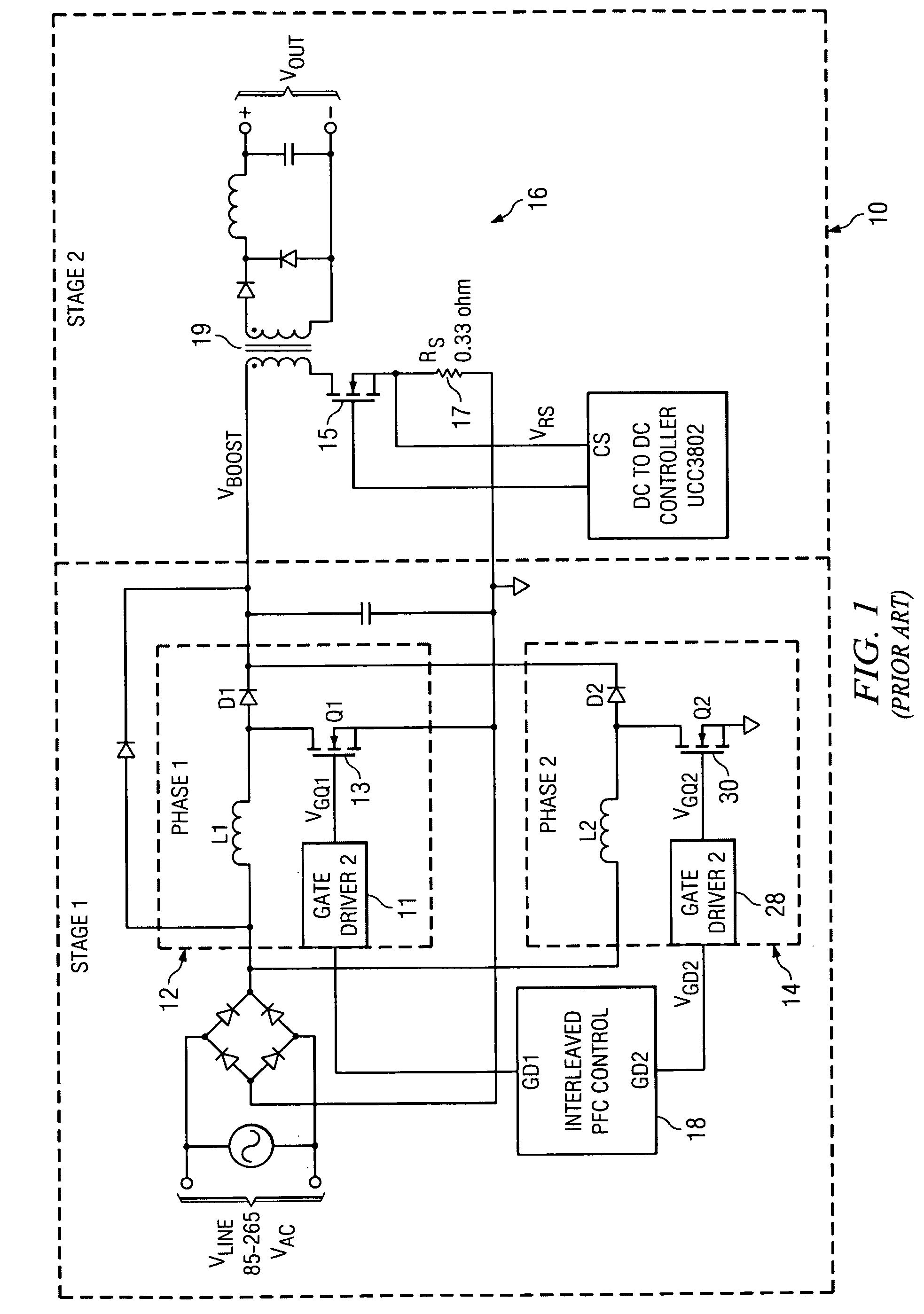 Interleaved power factor correction pre-regulator phase management circuitry