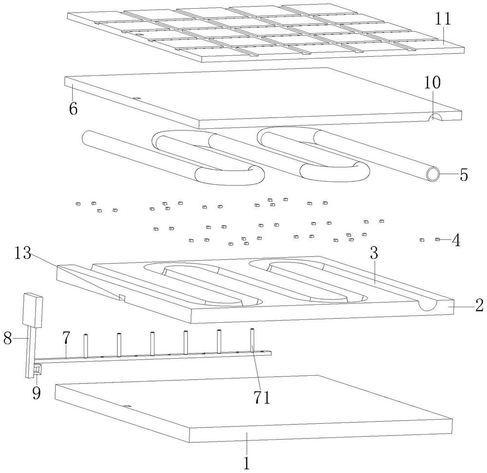 Solid paving floor heating structure