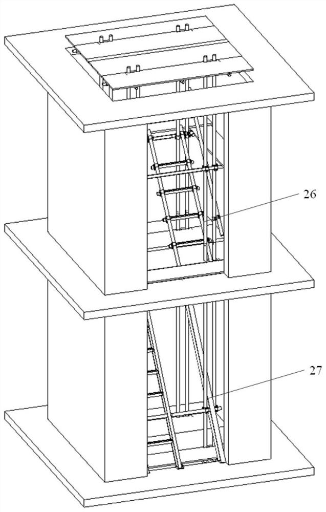 Self-lifting elevator shaft protection operation platform suitable for multiple calibers