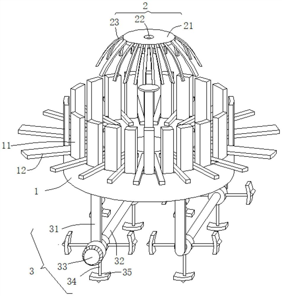 Aquatic plant treatment device and aquatic plant fishing method for rice field lobster breeding