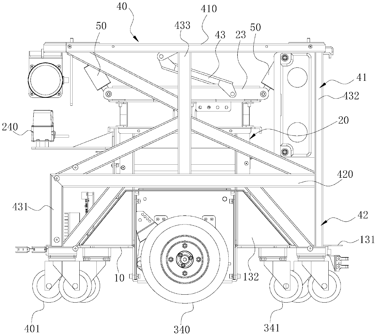 Transport robot and chassis structure thereof