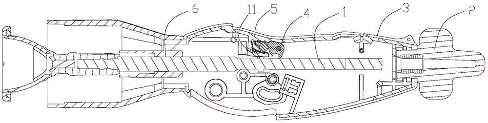 Circumcise anastomat with U-shaped seat locking mechanism