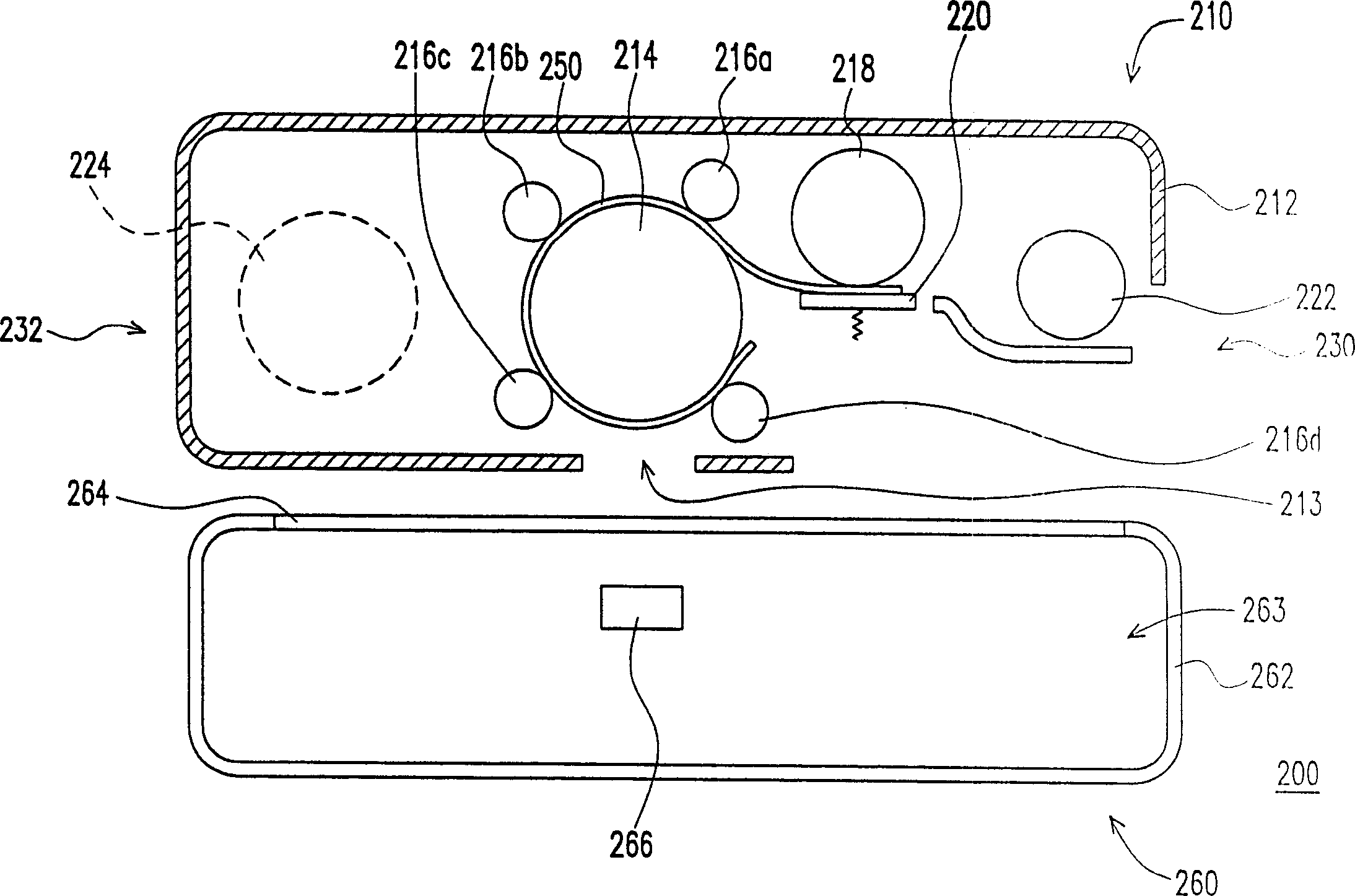 Document transported typed scanning mechanism