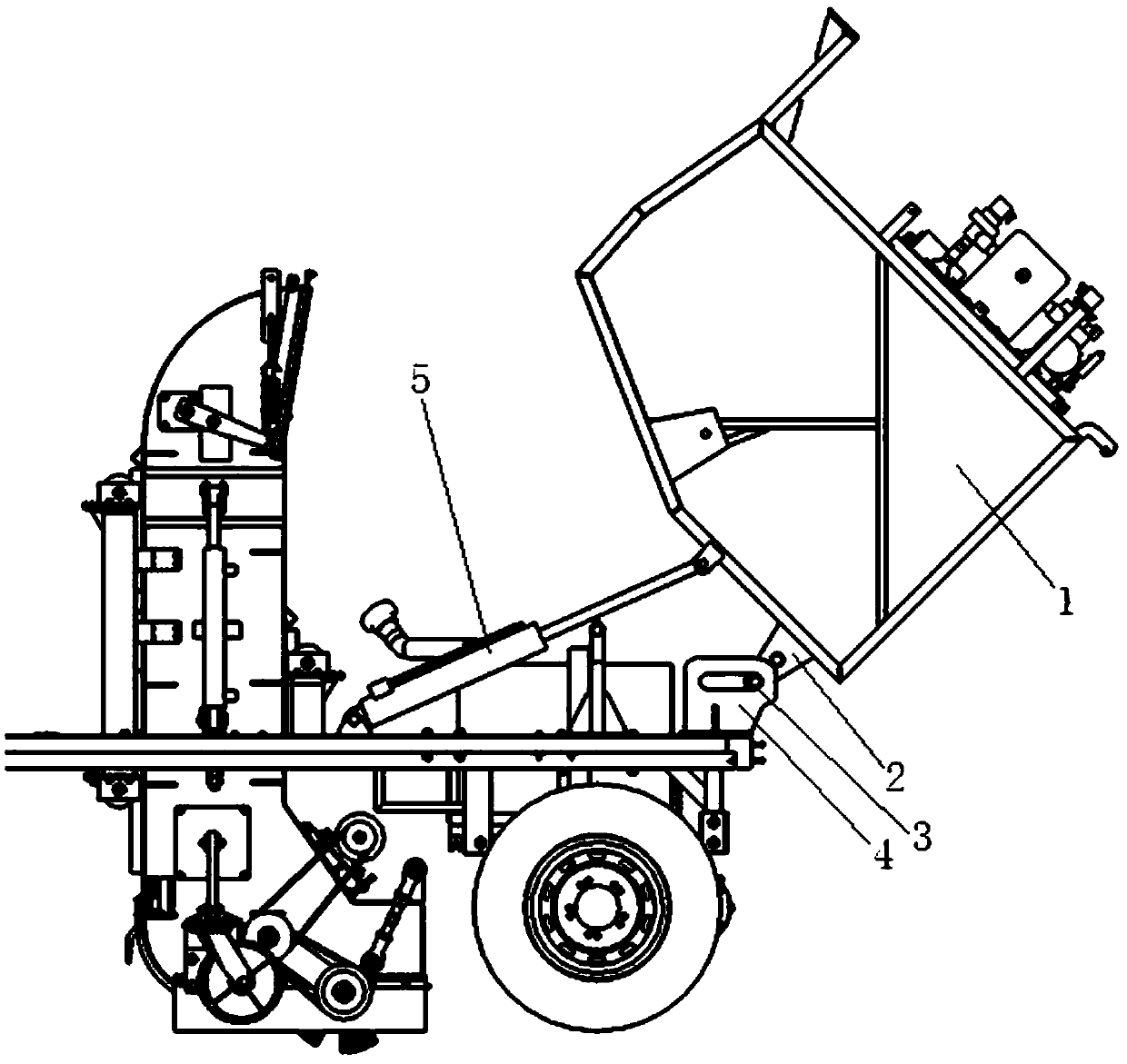 A garbage bin lifting and dumping mechanism