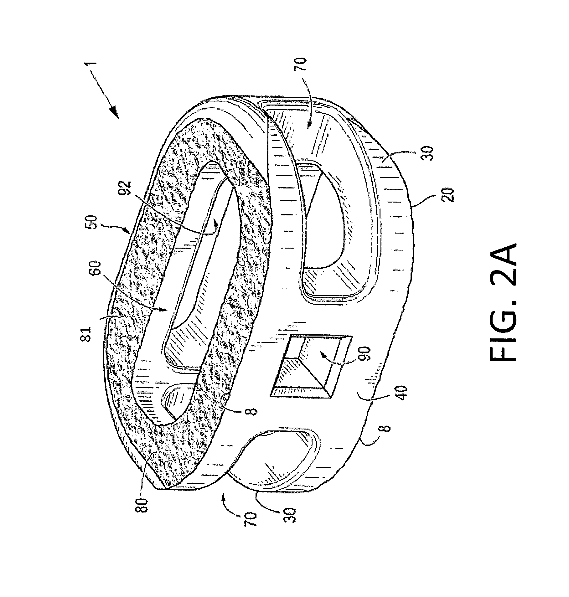 Process of fabricating composite implants having integration surfaces composed of a regular repeating pattern