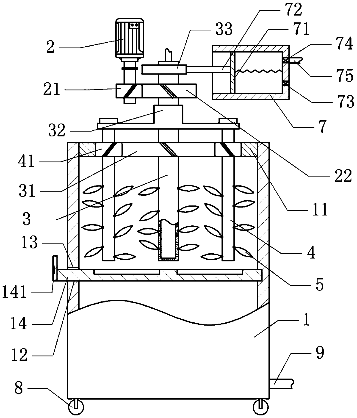Solvent-free glue liquid feeding device for packaging bag compounding