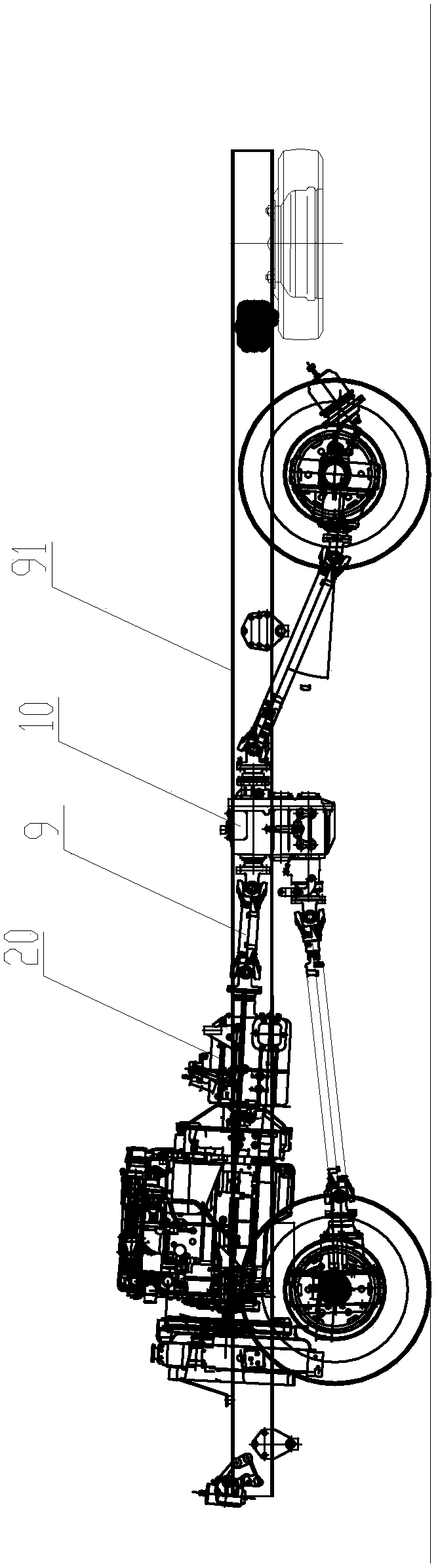 Transfer case combination device for short-wheelbase time-sharing all-wheel drive vehicle