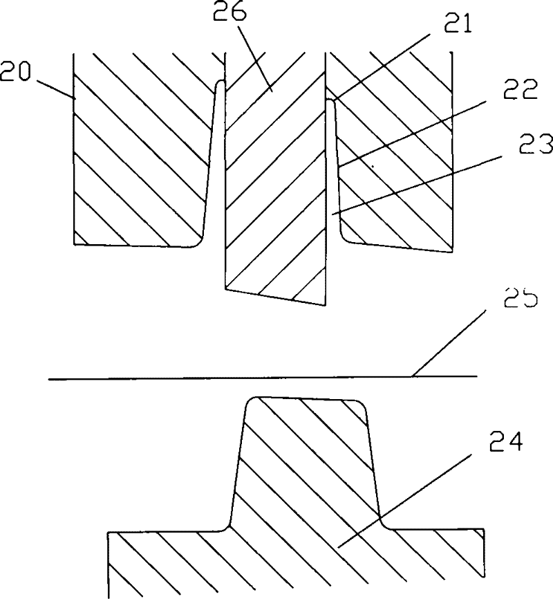 Sheet bending and forming mould and method