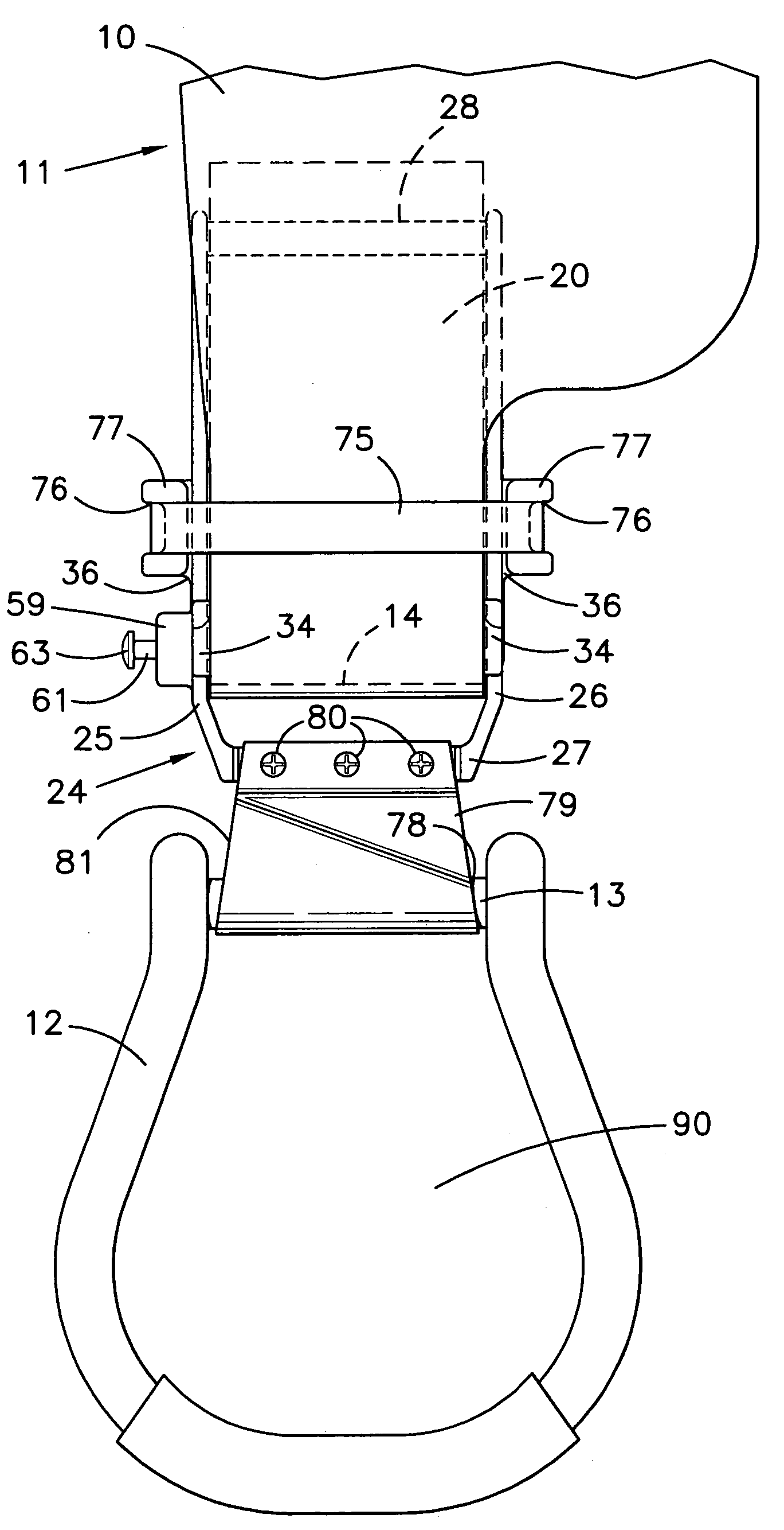 Stirrup mounting device