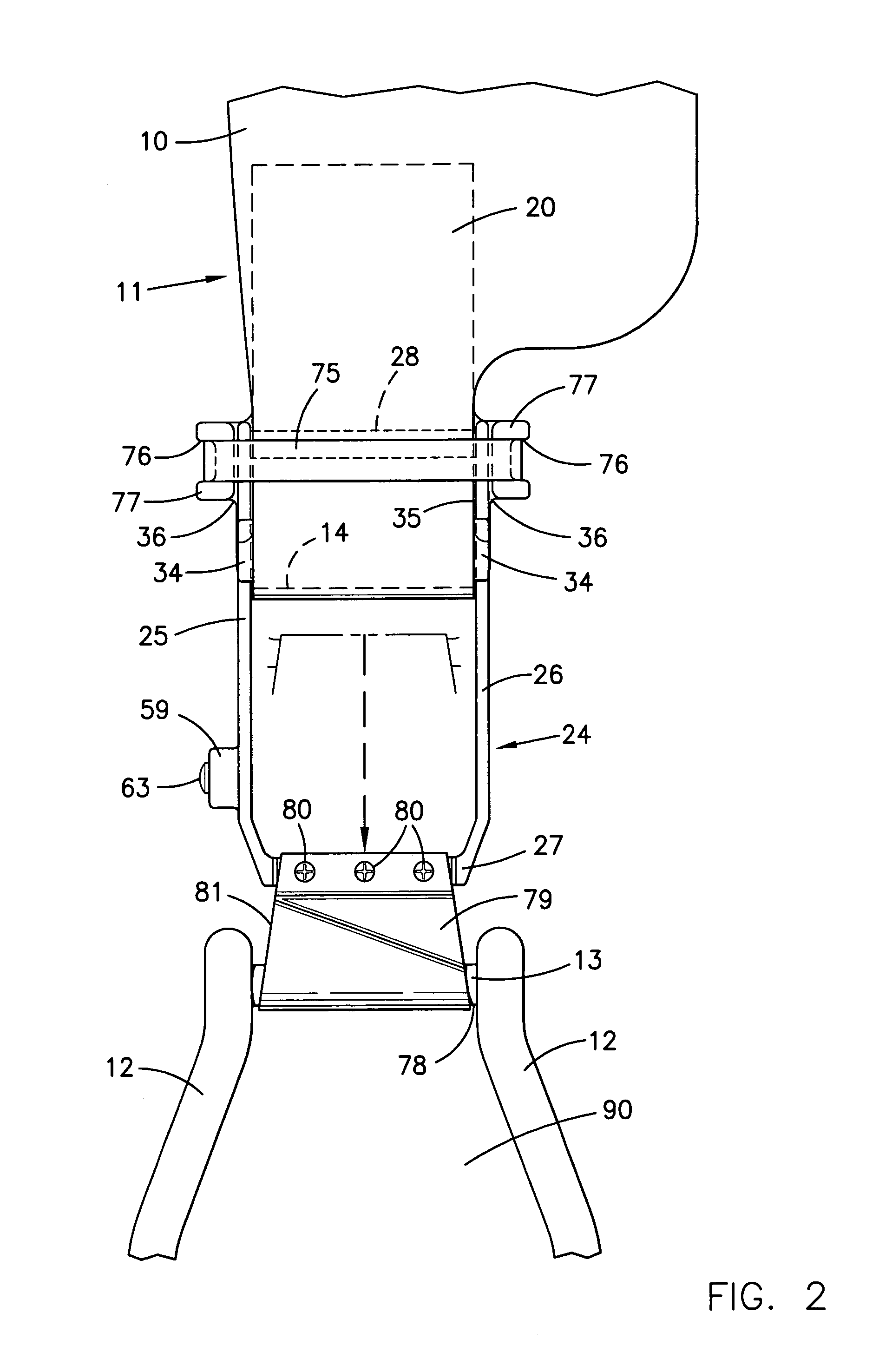Stirrup mounting device
