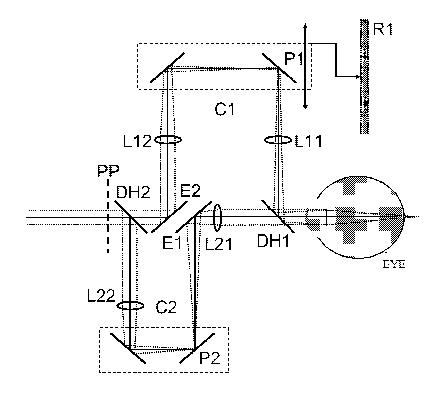 Instrument for simulating multifocal ophthalmic corrections