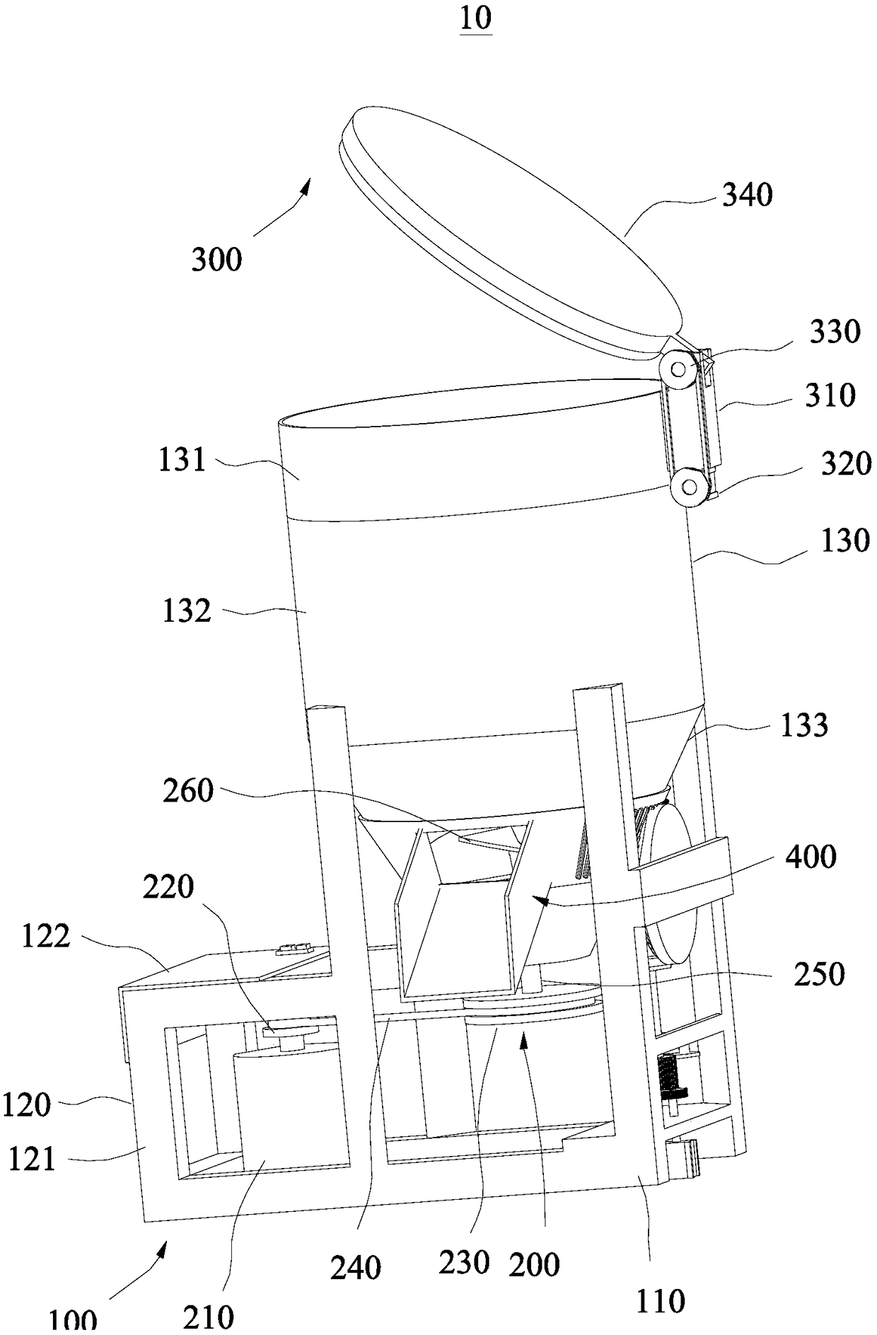 Pig feed pre-treatment device