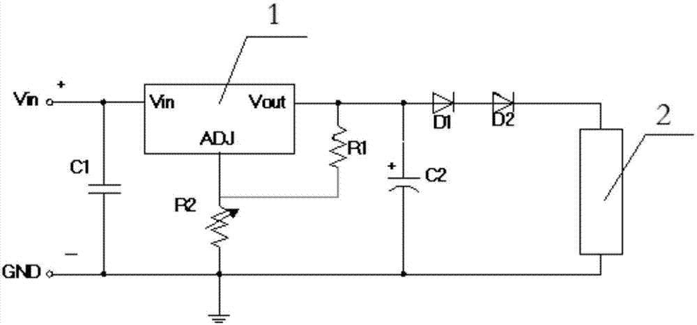 Continuous adjustable DC stabilized power supply circuit with 0V minimum output voltage based on three terminal regulator