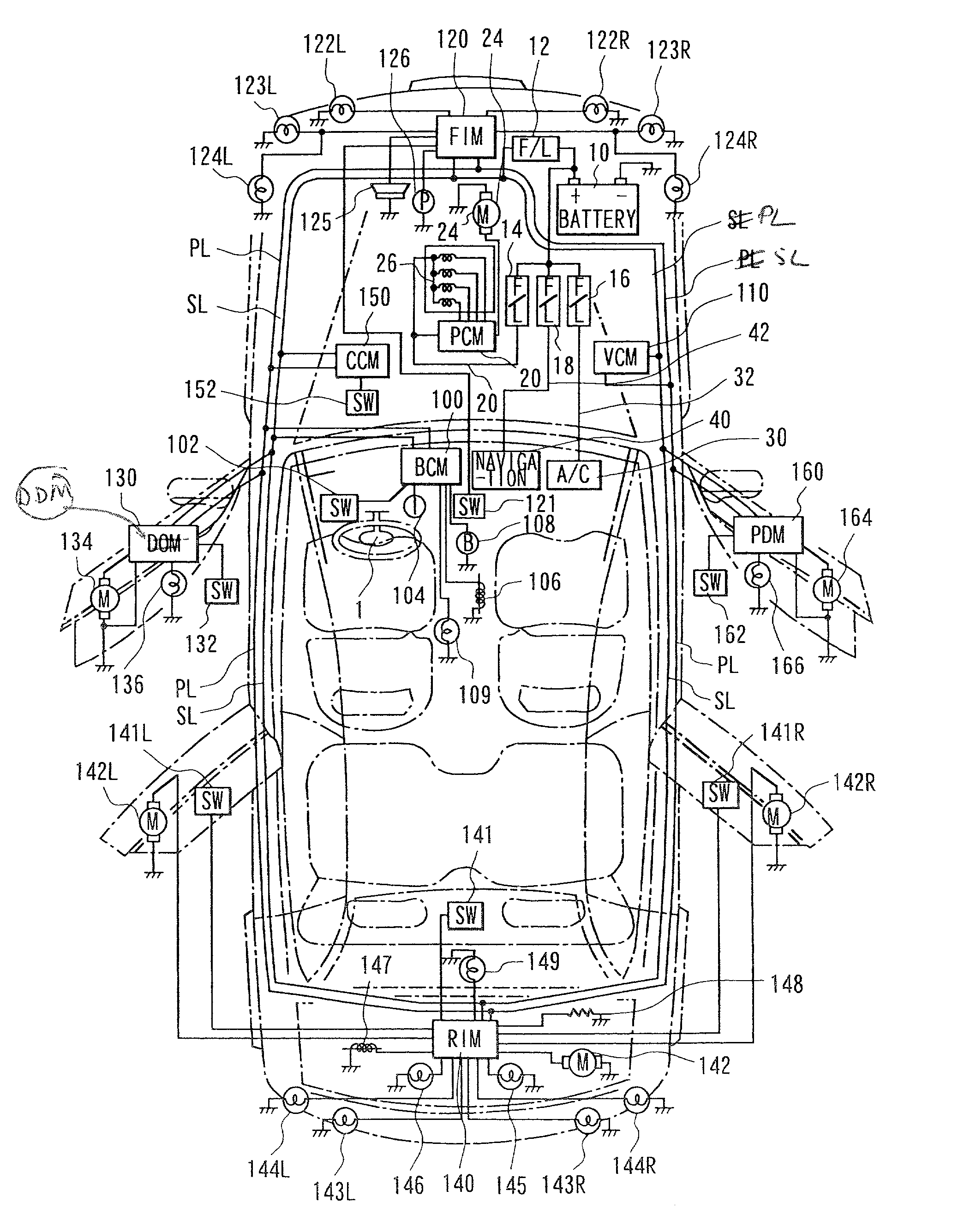 Electric power supply system for a vehicle