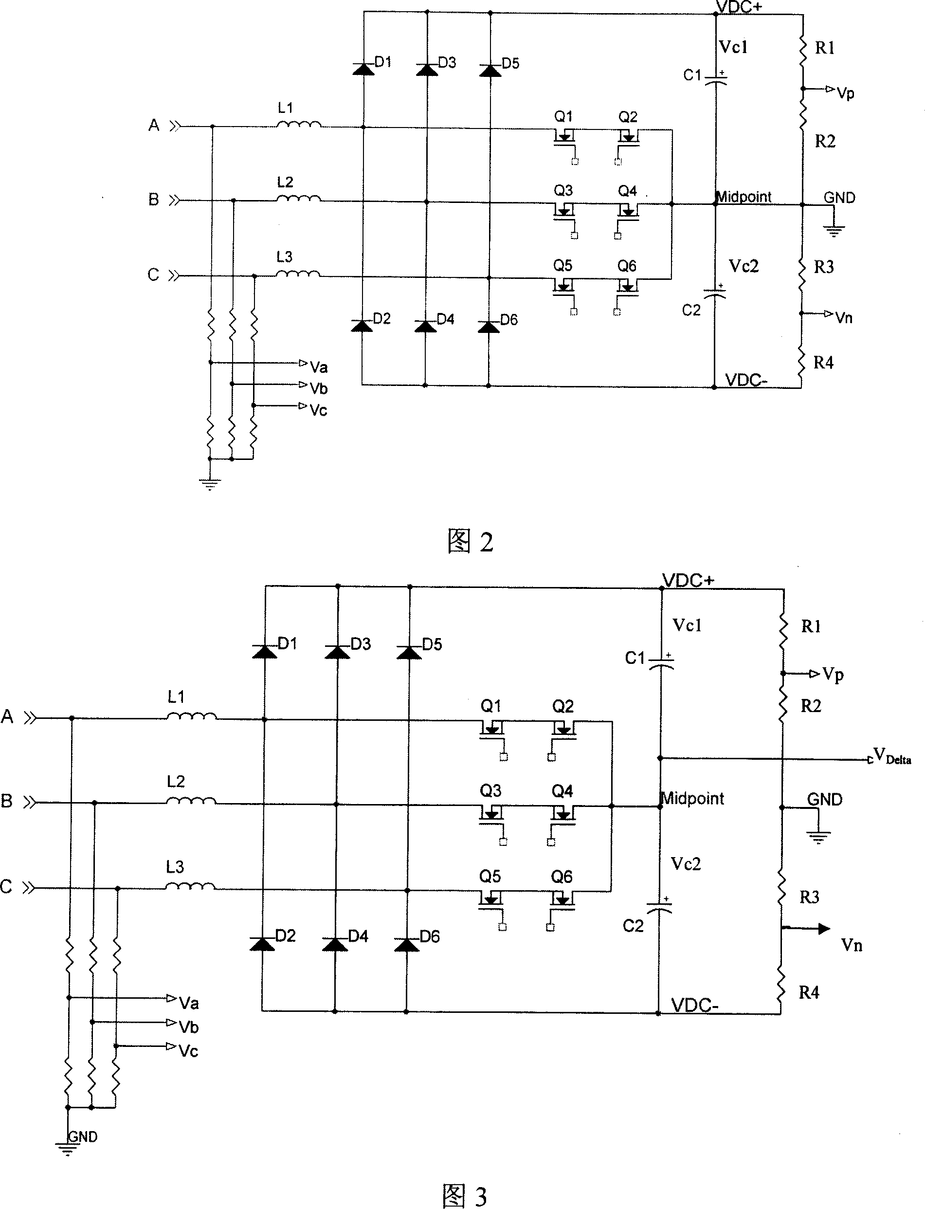 Sampling circuit and voltage sampling method for three-level power factor calibration circuit