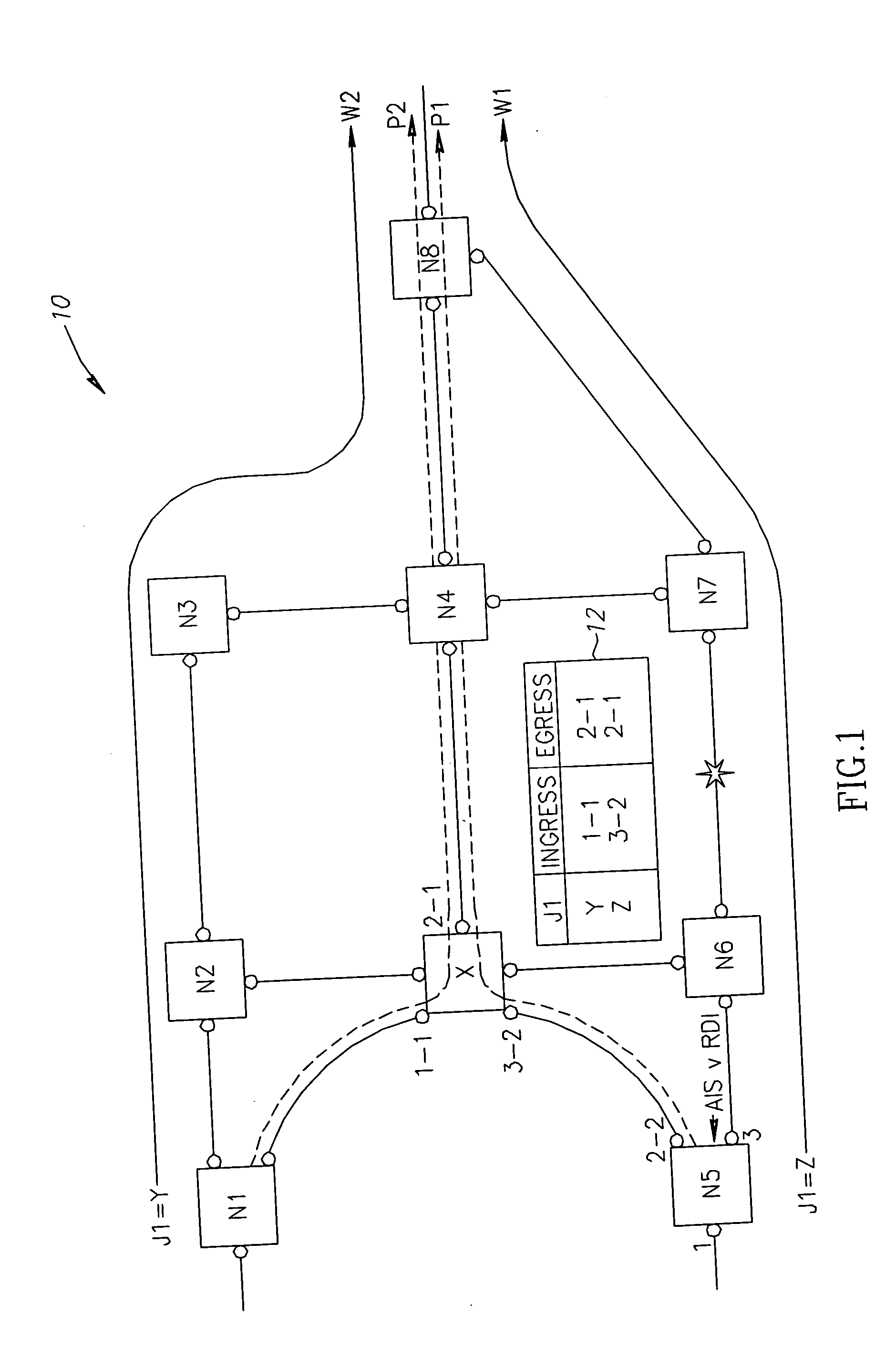 Fast rerouting of traffic in a circuit switched mesh network