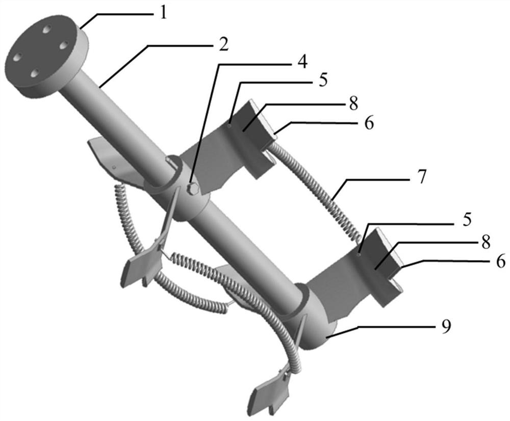 Elastic folding stirring paddle for strengthening phosphorite acidolysis