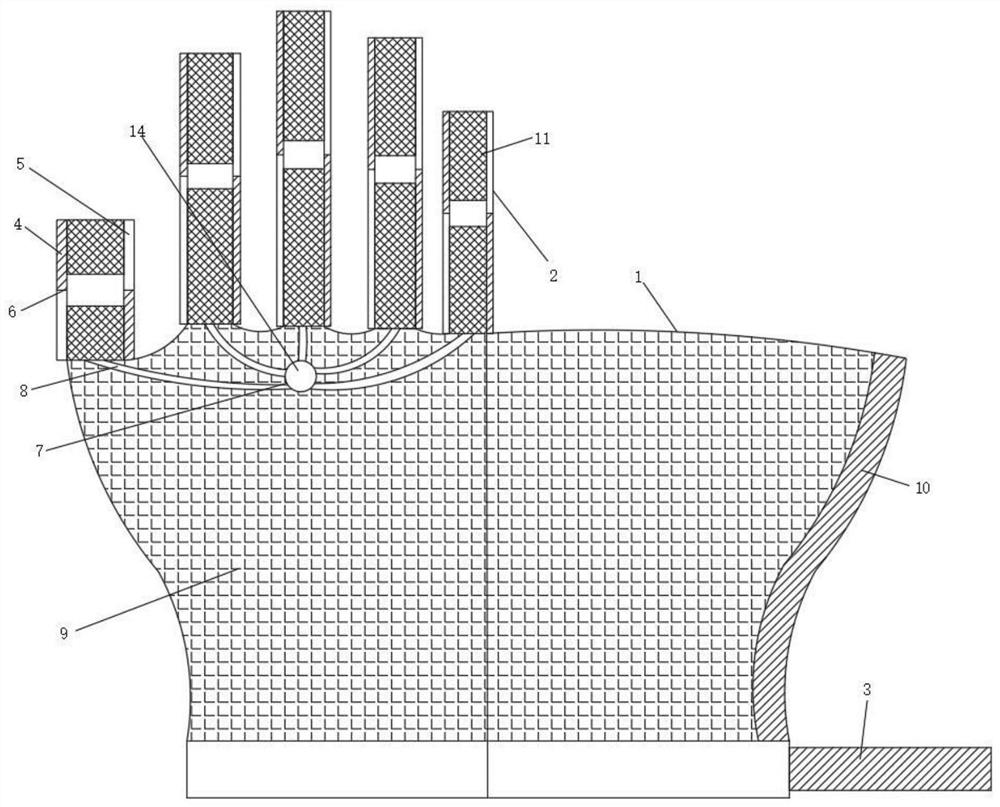 Glove for preoperative disinfection of deformed fingers of children