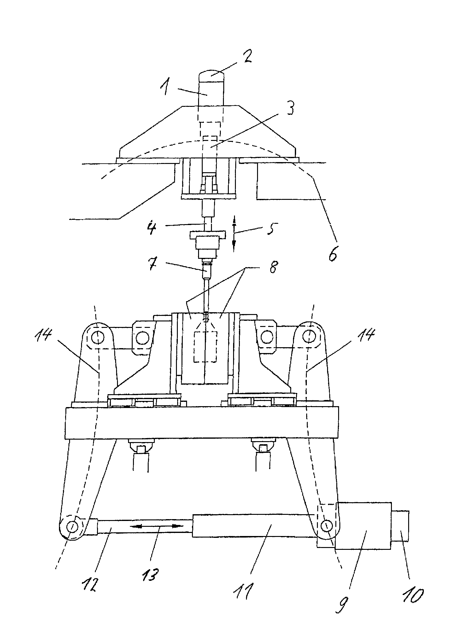 Arrangement and method for the electromechanical drive for molding closing systems and calibration blow mandrel systems in blow molding machines