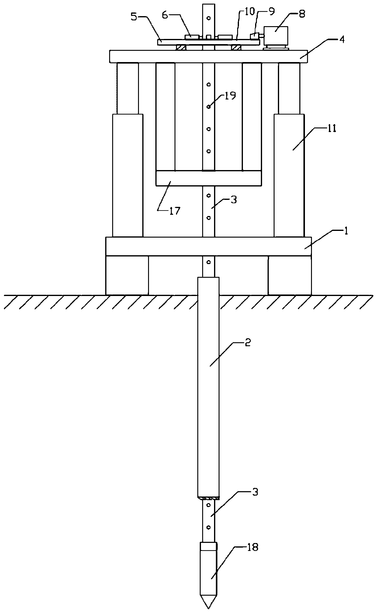 Static cone penetration facility and method for rock and soil geological surveying