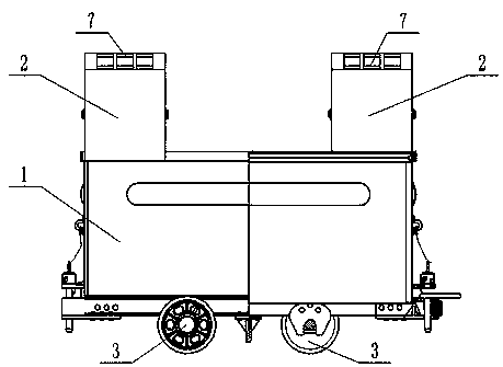 Top curved rail side pressing type bottom dumping car and use method