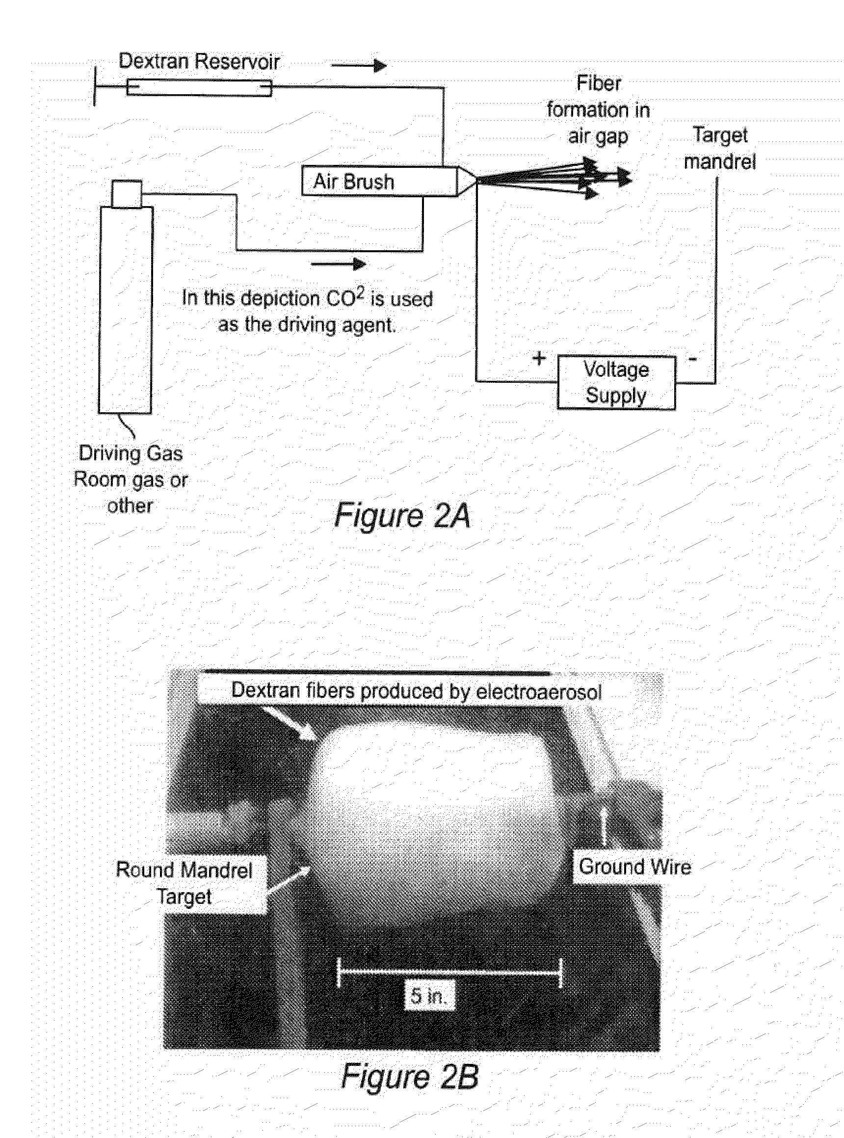 Electrospun dextran fibers and devices formed therefrom