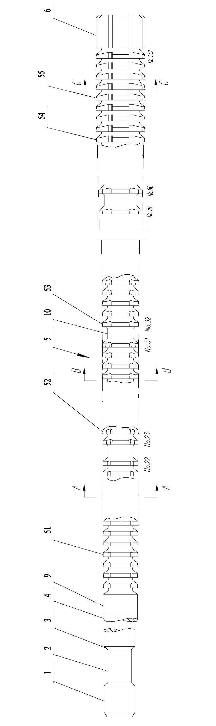 Special-shaped hole broach and machining process method thereof