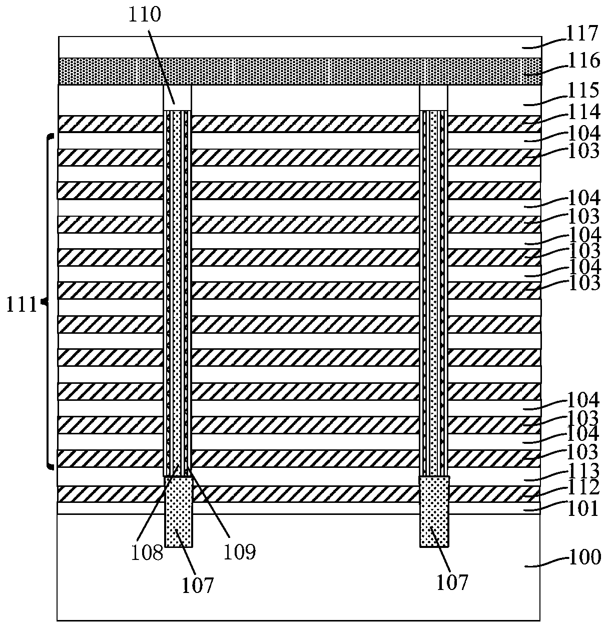 3D NAND storage device and formation method thereof
