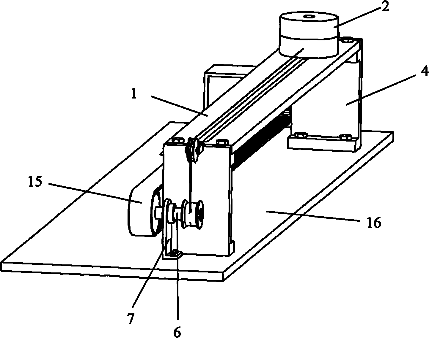 Dynamic property testing platform for movable mass simply-supported beam