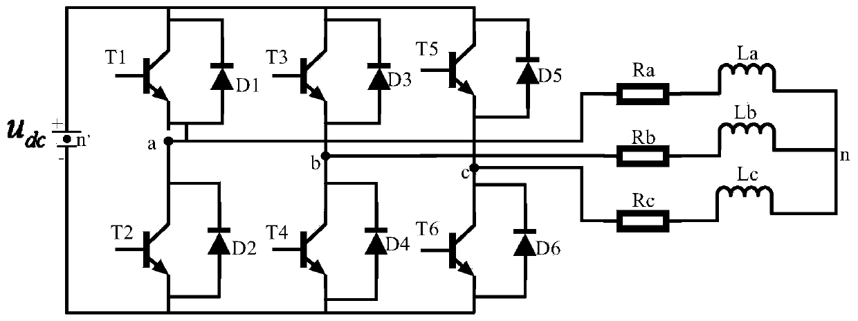 Open-circuit fault detection method of three-phase inverter power tube
