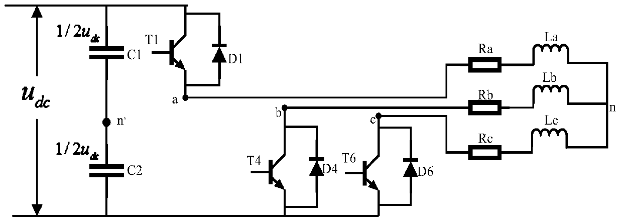 Open-circuit fault detection method of three-phase inverter power tube