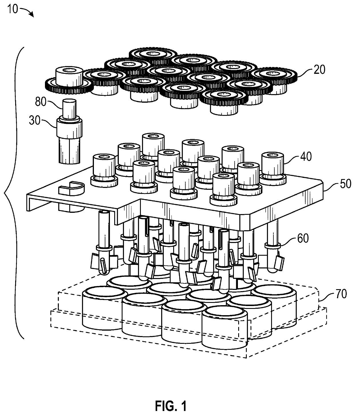 Multiwell cell culture system having rotating shafts for mixing culture media and method of use thereof