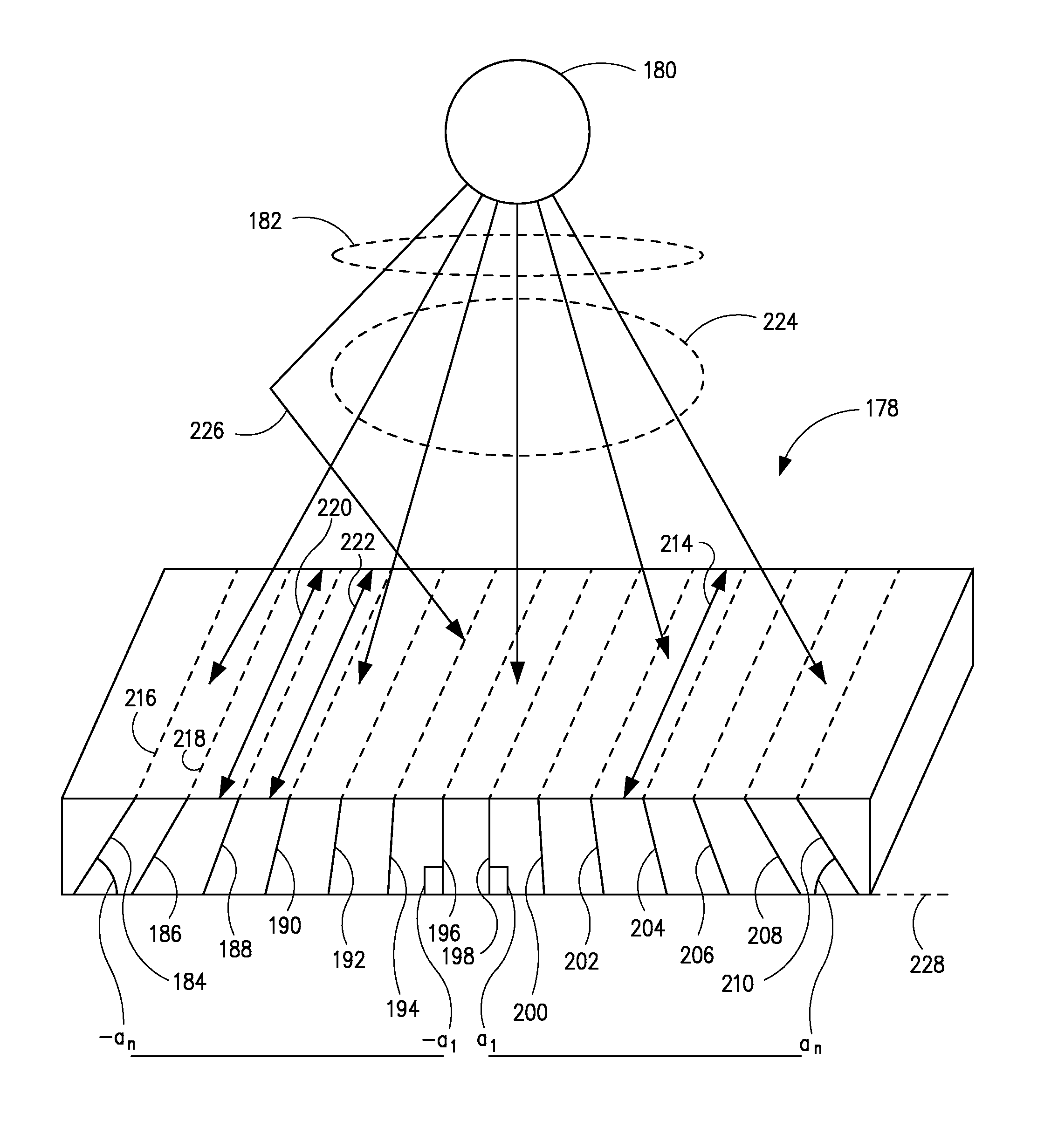 Apparatus for reducing scattered x-ray detection and method of same