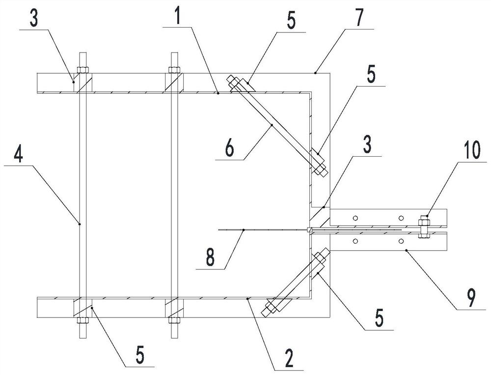 Formwork and construction method for construction joints of pipe gallery wall