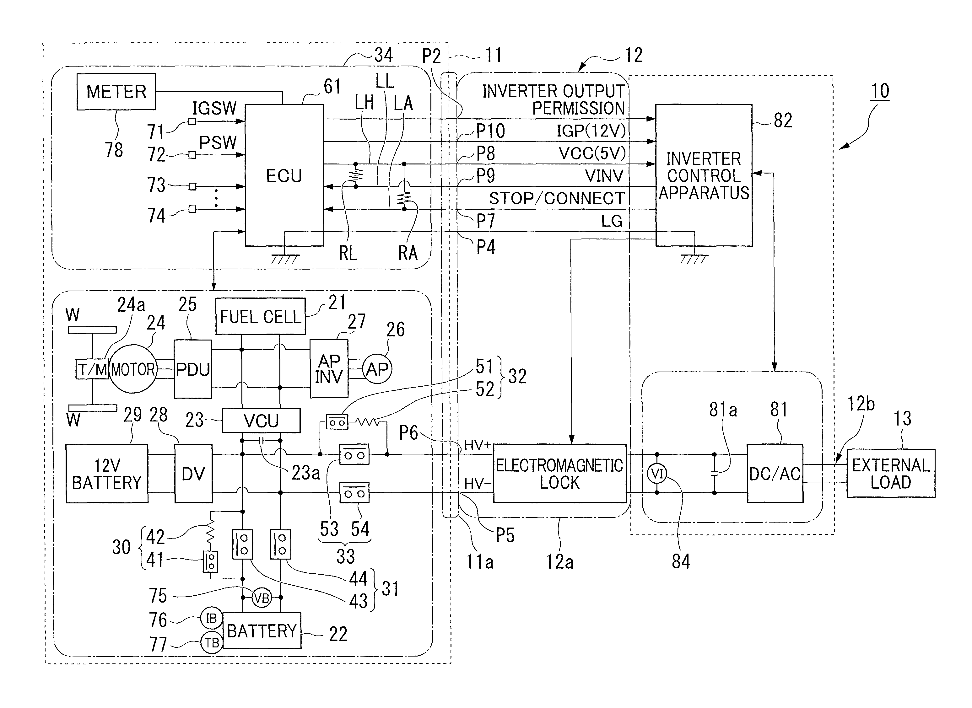 Outward power supply control apparatus for fuel cell vehicle