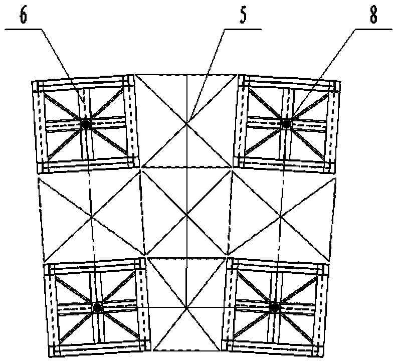 Alternate and step-by-step jacking device and construction method for hyperbolic closed-section steel grid structure