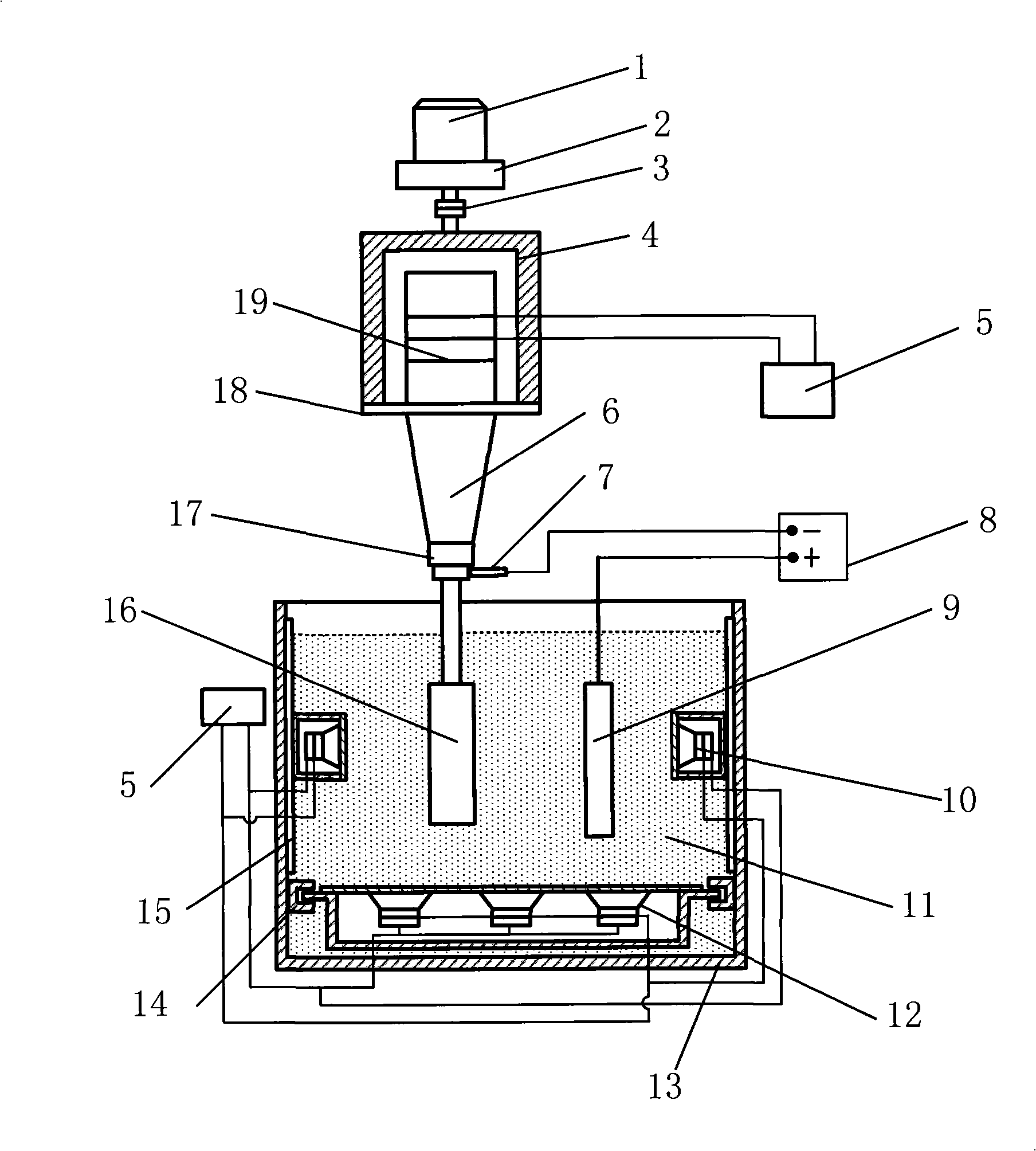 Electroforming composite processing apparatus and electroforming tank used by the apparatus