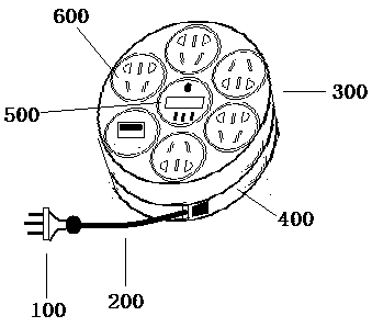 Disc-type extension socket