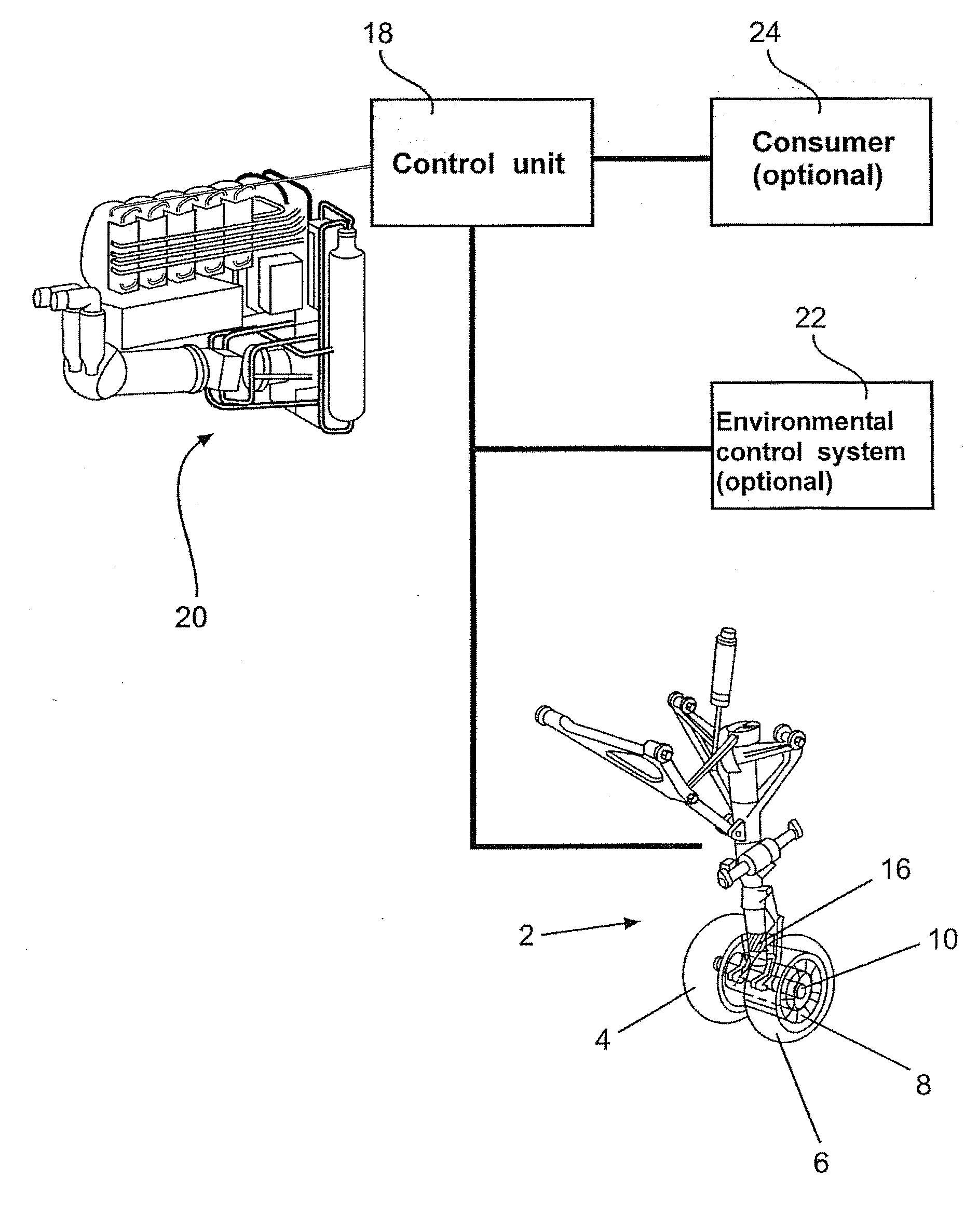 Wheel drive system for an aircraft comprising a fuel cell as an energy source