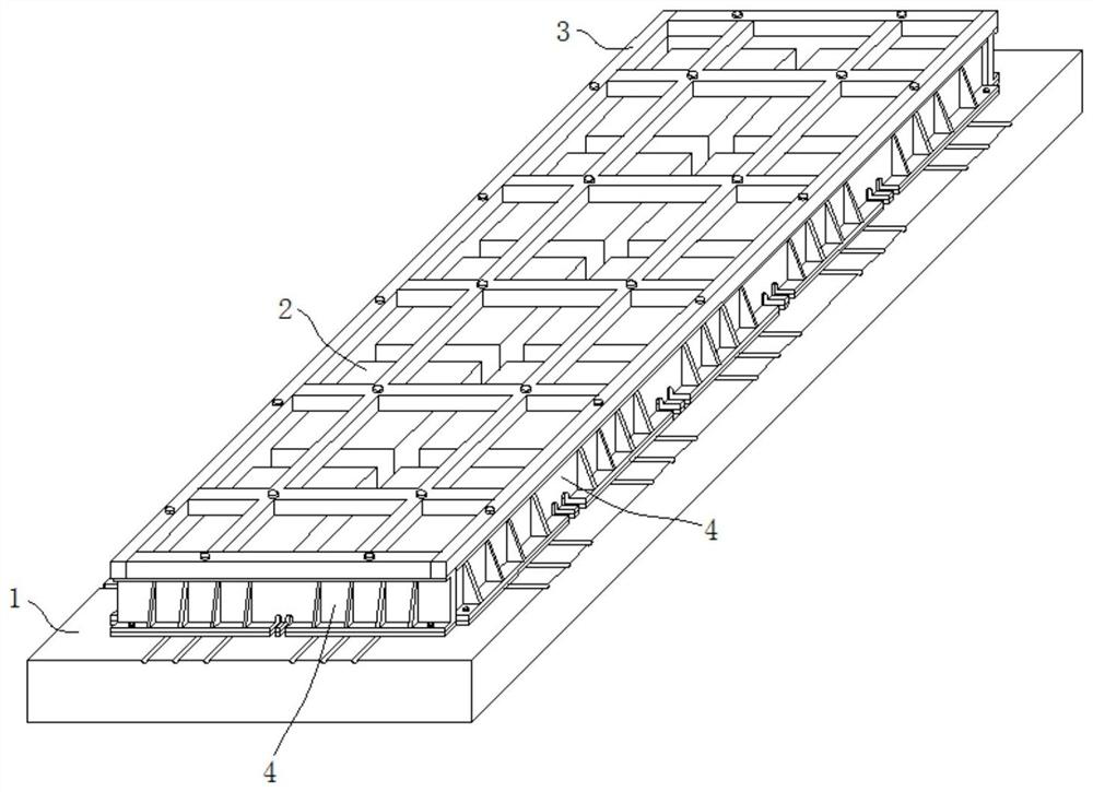 Forming die of cross beam prefabricated part and mounting and using method thereof