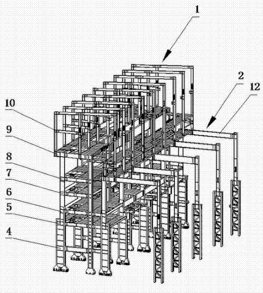 Method for two-way hoisting construction of converter tower steel structure