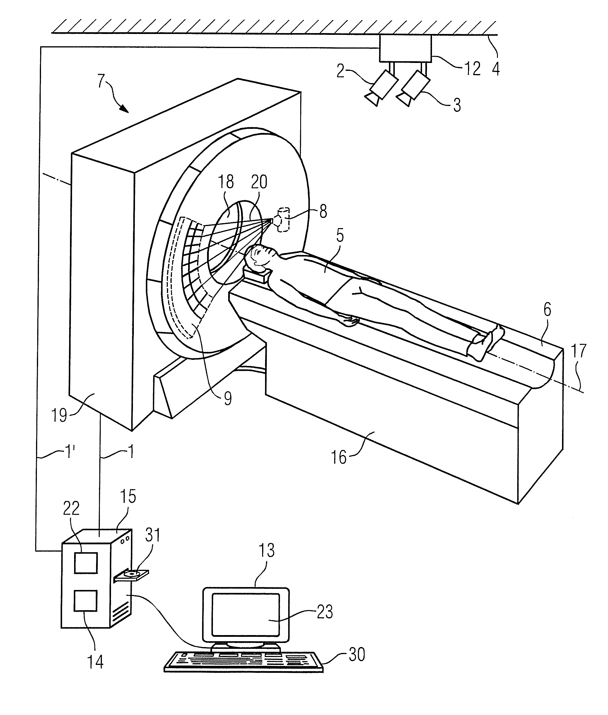 Method and control system for controlling a medical device