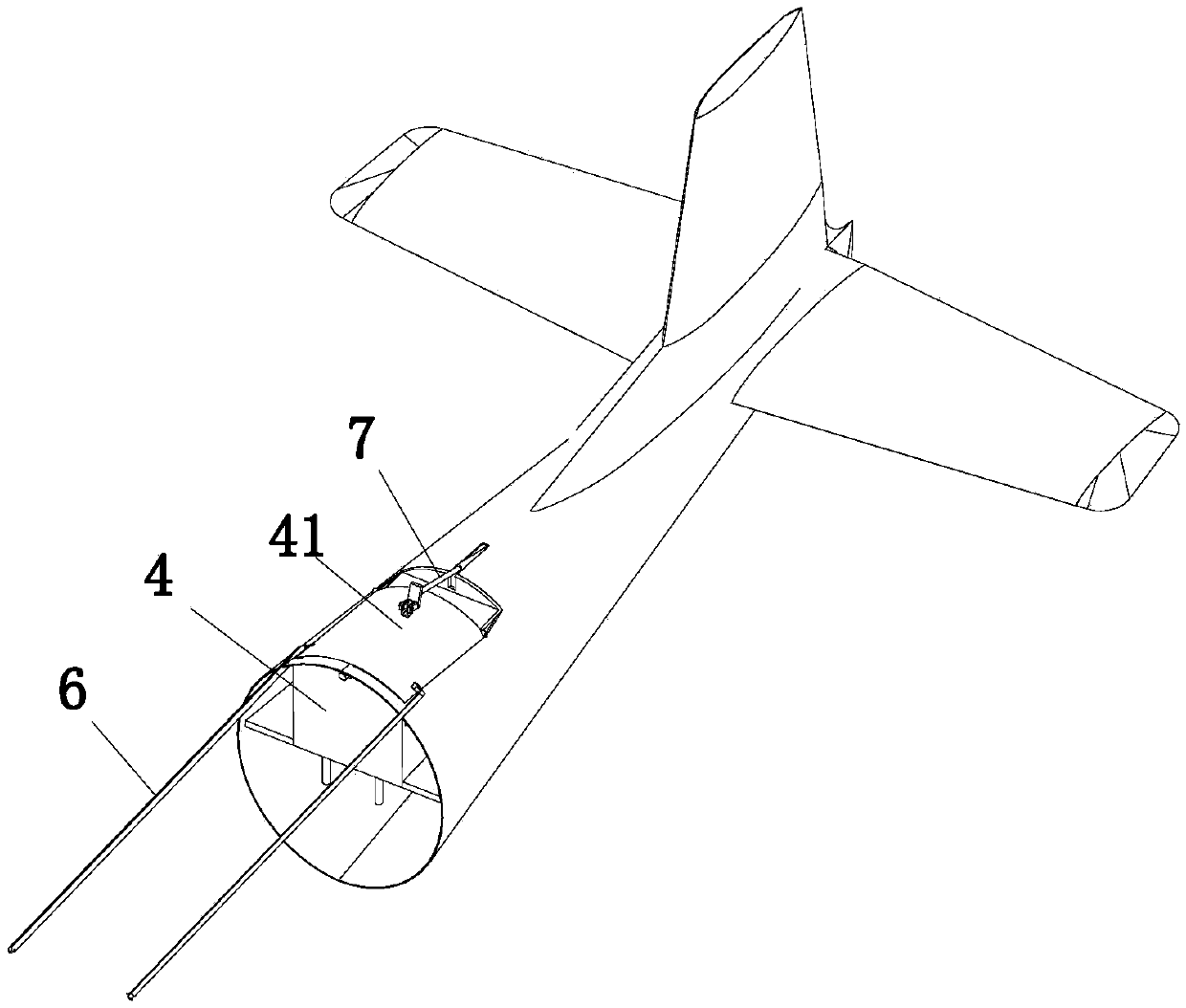 Fuselage emergency survival device after aircraft accident