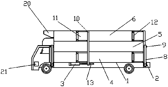 An unfolding beekeeping vehicle