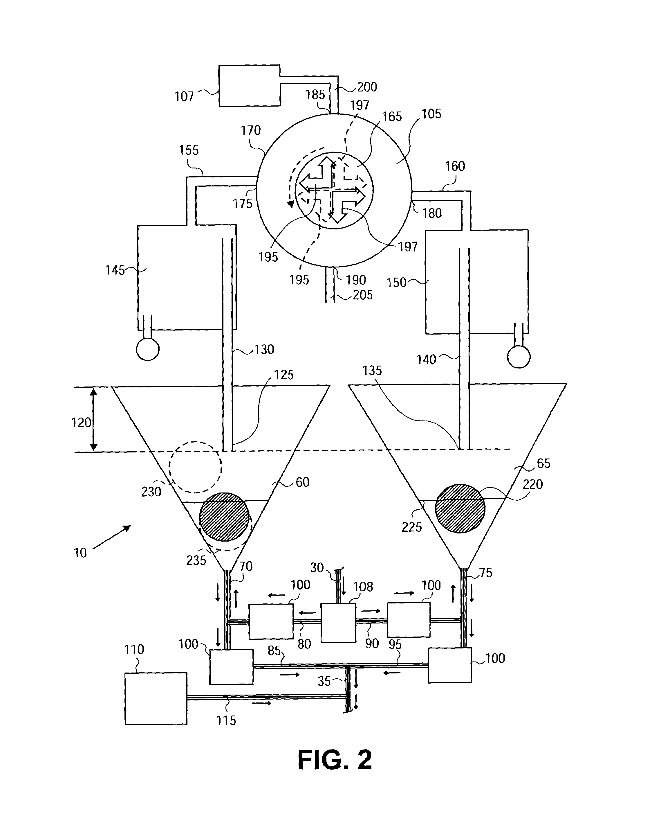 Continuous feeding and decompressing device and method