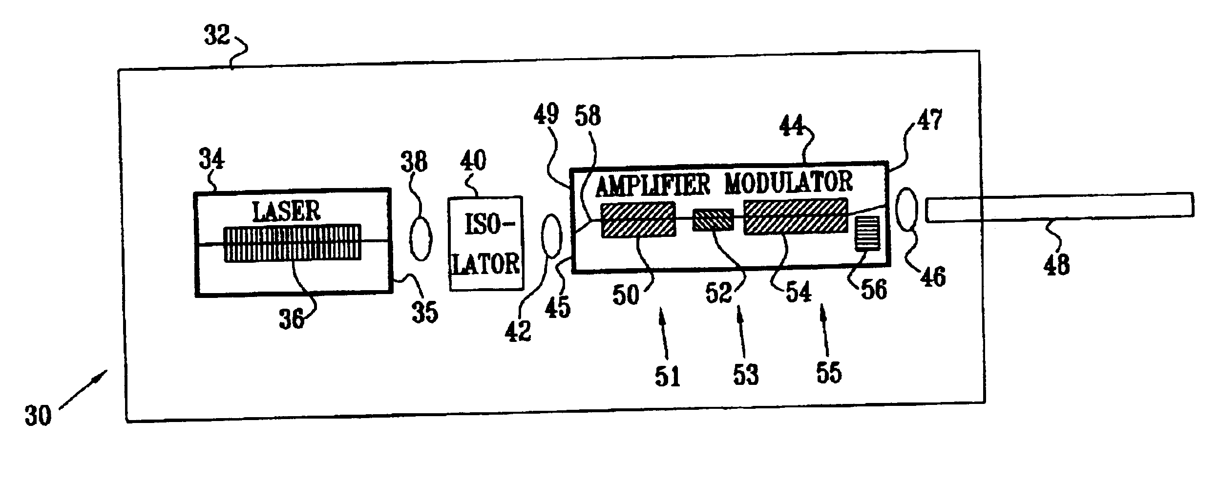 Hybrid optical transmitter with electroabsorption modulator and semiconductor optical amplifier